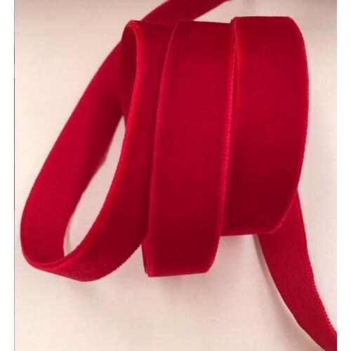 10yard/lot 3/8" 10mm single face red velvet ribbon non elastic velour webbing headband Hair band accessories