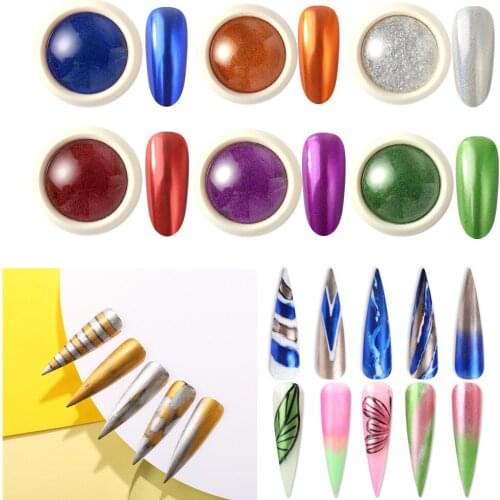 14 color 1.5g Solid Nail Art Magic Mirror Powder Glitter Shining Super Bright Gold Silver DIY Plating Sequins Chrome Dip Pigment