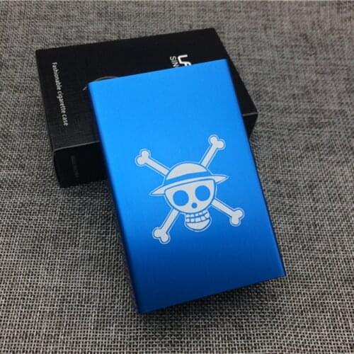 20pcs Cigarettes Holder Case Alloy Cartoon Anime One Piece Cigarette Case Slide Cigarette Boxes Smoking Accessory For Men Gifts