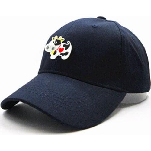 2019 Cow Animal Embroidery Cotton Baseball Cap Hip-hop Cap Adjustable Snapback Hats for Men and Women 151