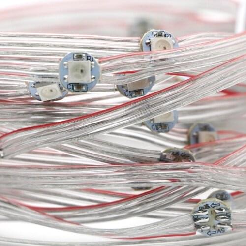 50pcs 100pcs WS2812B Per-wired LED Pixel Module String Light WS2812 LED Chips on Heatsink Full Color 5050 SMD RGB 5V Panel Strip