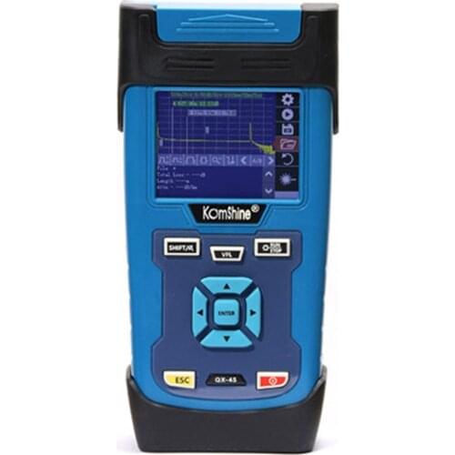 Free Shipping QX45 OTDR Komshine SM 128KM 1310/1550nm,Fiber optic testor,VFL 10MW,32*30 dB,Support English Spainish Portuguese