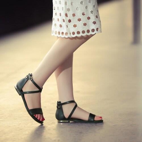 Big Size high heels sandals women shoes woman summer ladies Rome shoes with flat bottom