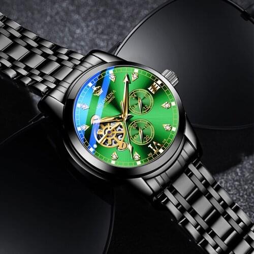 6 Hands Automatic Chronograph Watch Stainless Steel Strap Luxury Top Brand Mens Mechanical Watches Man Tourbillon Wristwatches