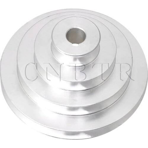 CNBTR 41mm to 130mm Outer Dia 16mm Bore Aluminum 4 Step Pagoda Pulley Belt for A Type V-Belt Timing Belt