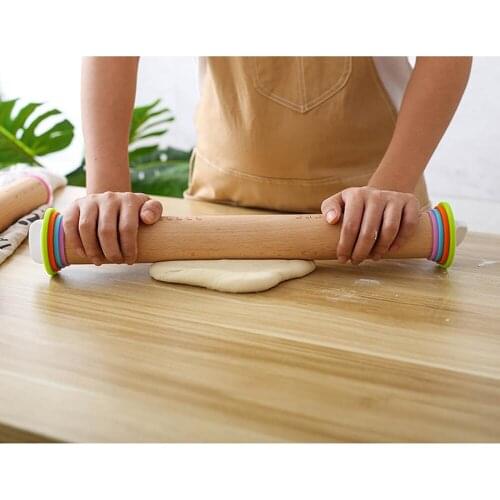 Wooden Baking Stick Rolling Pin Fondant Paste Cake Roller Adjustable Multifunction Embossed Roller Mold Cake Decorating Tools