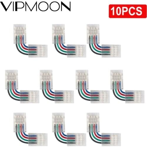 2/4 Pin 8/10mm LED Strip Connector Right Angle Adjustable Connector For 3528/5050 SMD RGB LED Strip Lights