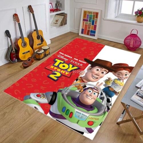 Disney Toy Story Buzz Lightyear Living Room Rug Cartoon Non-slip Mat Children Door Mat Baby Crawling Game Mat Bedroom Carpet