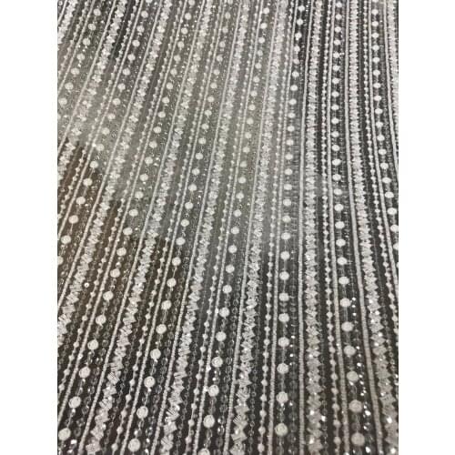 Embroidered beaded lace fabric ZH-6635 good looking bridal lace fabric wholesale african french lace fabric