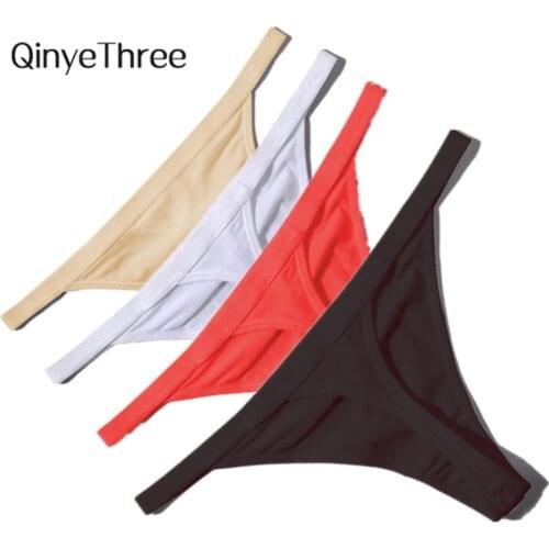 Hot Sale Sexy Women Cotton G String Thongs Low Waist Sexy Panties Ladies' Seamless Underwear Black Red White Skin