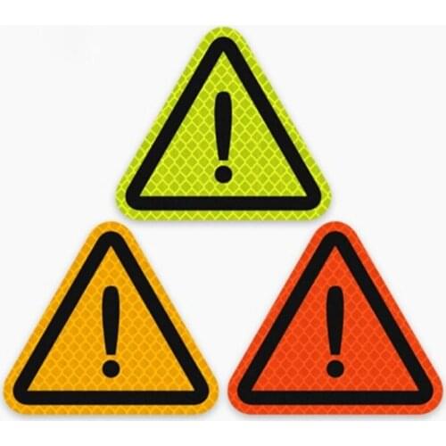 Hot Triangle Reflective Car Sticker Decorative Sign Paste Warning Label DIY Vehicle Car Motorcycle Supplies Exterior Accessories