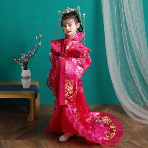 Cute Girls Ancient Costume New Year Gift Kids Party Clothes Costume Children Fairy Chinese Tang Dynasty New Year Dress Cosplay