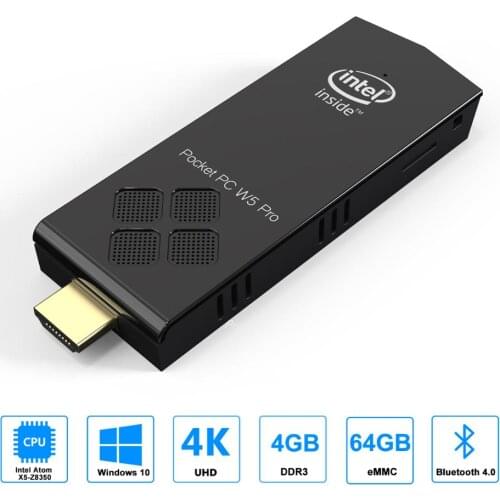 W5 pro MINI PC Intel atom Z8350 quad core 1.44GHz 4GB/64GB 8GB/128GB Windows 10 Built-in Fan 2.4G/5.8G WIFI win10 Compute Stick