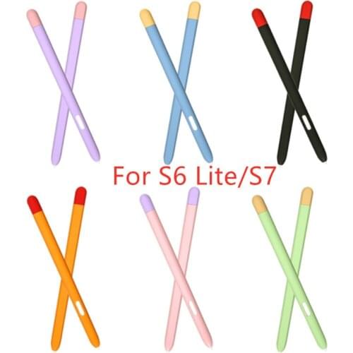 Fashion Multiple Color Soft Silicone Stylus Case For Tab S6 Lite/S7 Tablet Touch Pen Cover
