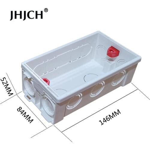 JHJCH 146 Type Mounting Back Box Adjustable Internal Cassette Junction Box For 146*86mm Wall Switch and Socket ,White