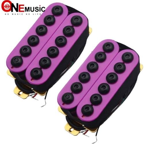 A Set Adjustable Metal Double Coil Electric Guitar Pickups Humbucker Punk Purple