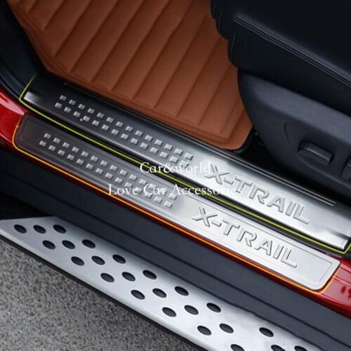 For 2014 to 2016 Nissan X-Trail T32 Scuff Plate Door Sill rotector Cover Welcome Pedal X Trail Stainless Steel Car Accessory