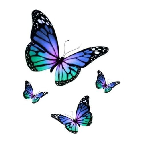 Blue Butterfly Sticker Colorful Laptop Cup Car Vehicle Window Bumper Vinyl Decal Cover Scratches Waterproof PVC