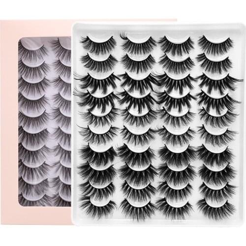 NEW 20Pairs 3D Mink Hair False Eyelashes Natural/Thick Long Eye Lashes Wispy Makeup Beauty Extension Tools
