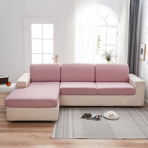 Solid Stretch Jacquard 1-/2/3/4 Seater Sofa Cushion Cover Elastic Universal All-inclusive Seat Slipcovers Removable Protectors
