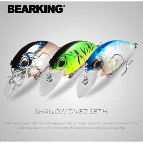 BEARKING 3pcs per set 65mm 14g 16g dive 2-3.5m Fishing lure Floating Wobblers Hard bait Crankbait Minnow Lure for pike Fishing