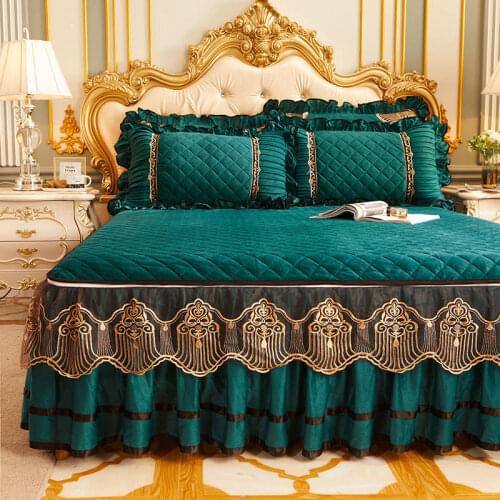 Luxury Detachable Bed Skirt Solid Color Mattress Bed Cover for Bedroom Zipper Closure Sheets Bedding All Season Bedspreads