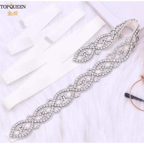 TOPQUEEN S353 Oriental Belt Woman for Wedding Belts for Rhinestones Dresses Party Sashes Woman Apply Bride Dress Bride Belt
