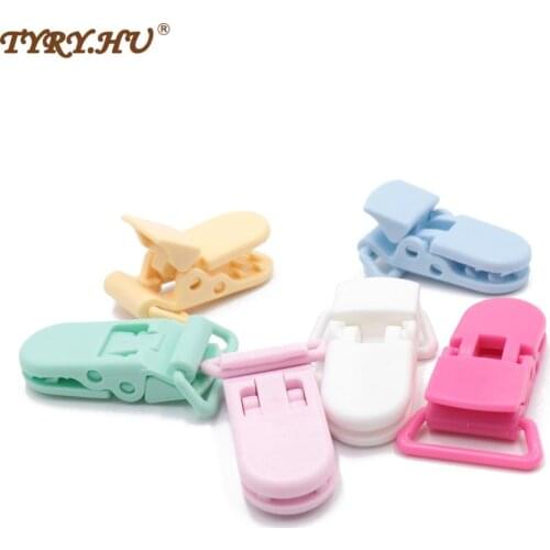 TYRY.HU 10Pcs/Lot Anti-Off Tail Pacifier Clip Holder Baby Dummy Soother Suspender Toddler Baby DIY Pacifier Chain Making 20mm