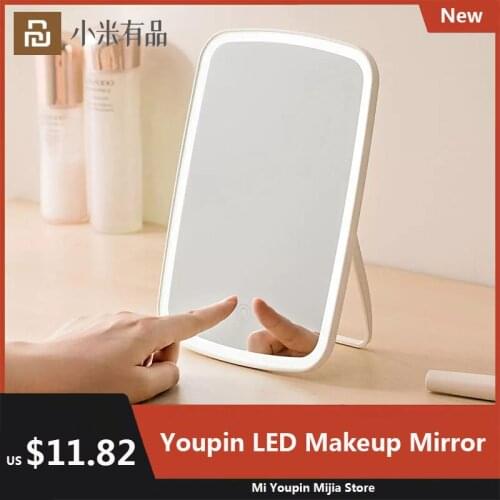 Youpin Jordan Judy LED Makeup Mirror Desktop Natural Fill Light Touch Control Adjustable Angle HD Dressing Table Mirror 2021 New