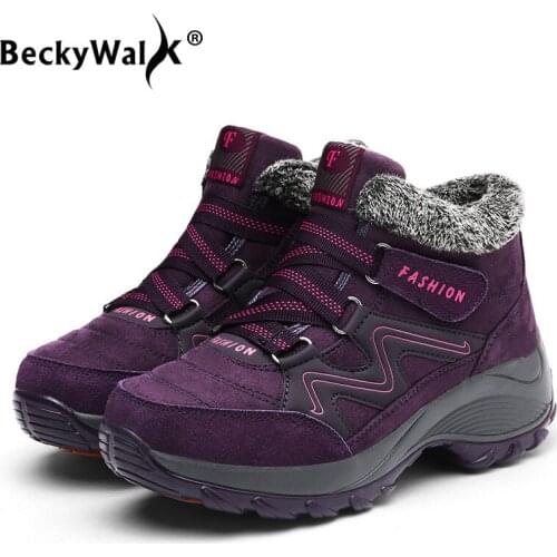 Winter Boots Women Keep Warm Snow Boots Anti-skid Ladies Shoes Winter Sneakers Plush Woman Shoes 4 Colors Plus Size 42 WSH3429