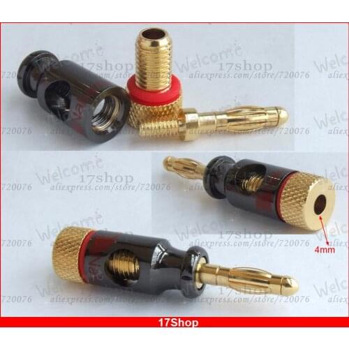 10PCS Gold plating 4mm Banana Plug for TV Binding Post Test Probes 4mm jack