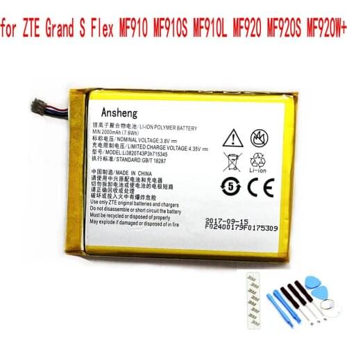 100% NEW Original Li3820T43P3h715345 2300mAh battery For ZTE Grand S Flex / For ZTE MF910 MF910S MF910L MF920 MF920S MF920W