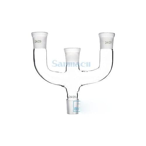 29/32 Joint 29/32 Stopper 4-Way Distillation Adapter Y Type Connector Tube