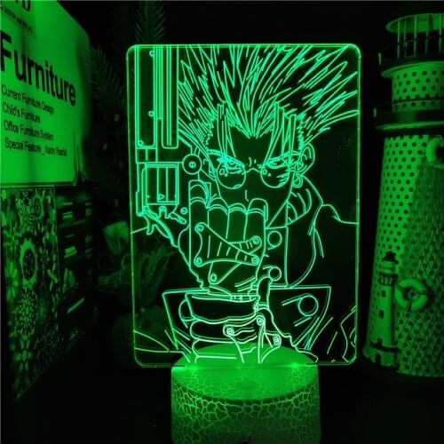 3D Anime Lamp Trigun Vash The Stampede Led Night Light Lamp Room Decor Lampara Acrylic Table Lamp Manga Lights For Bedroom