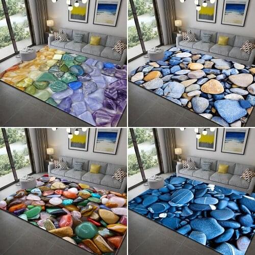 3D Cobblestone Carpet for Living Room Bedroom Flannel Area Rugs Children Room Decor Floor Mat Rugs Kid Crawling Play Carpets