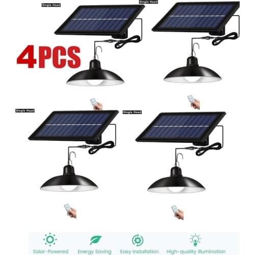 4pcs remote 30 led 2 head Retro Lampshade Solar Pendant Chandelier solar Outdoor Waterproof Garden light Lawn lamp Energy Saving