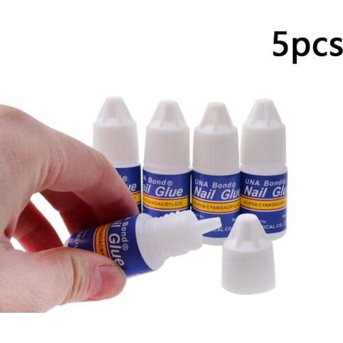 5Pcs/Set Nail Glue Fast-dry Adhesive Acrylic Nail Art False Tips 3D Decoration Nail Art Accessory Rhinestone Nail Tools