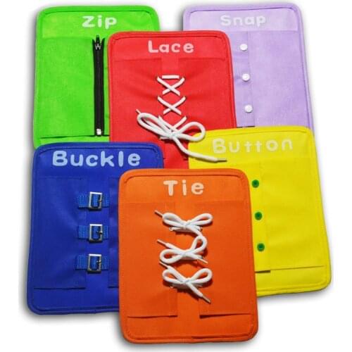 6 Pcs/set Baby Early Learning Kits Basic Life Skills Toys Learn To Dress Boards Button Buckle Tie Educational Toys Kids Gift