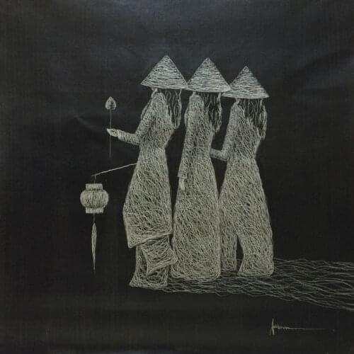 Abstract Oil Painting Hand painted Modern Vietnam Lady Painting Canvas Wall Art Picture Home Decor High quality Figure Painting