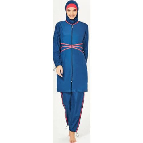 Adasea 1091-18 Light Navy Blue Full Off Hijab Swimwear