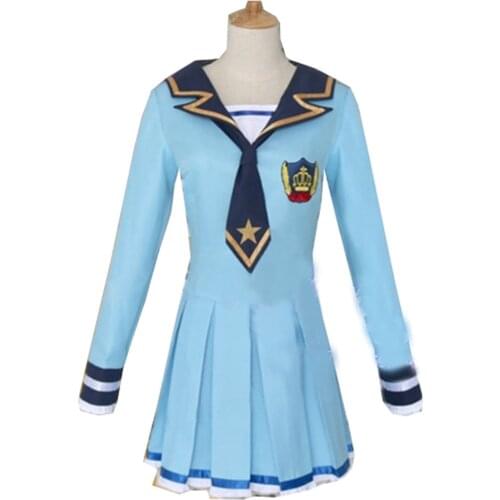 2019 Anime Aikatsu! Nijino Yume Navy Uniform Dress Cosplay Costume Party Dress