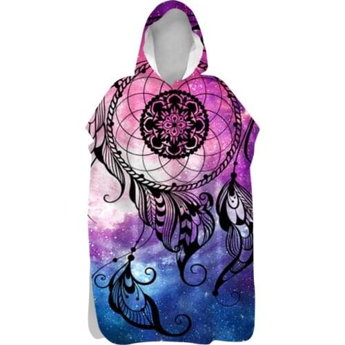 Microfiber Double Fleece Soft Bathrobes Homewear Hooded Leisure Bathrobes Poncho Quick-Drying Towel Swimming Diving Beachwear