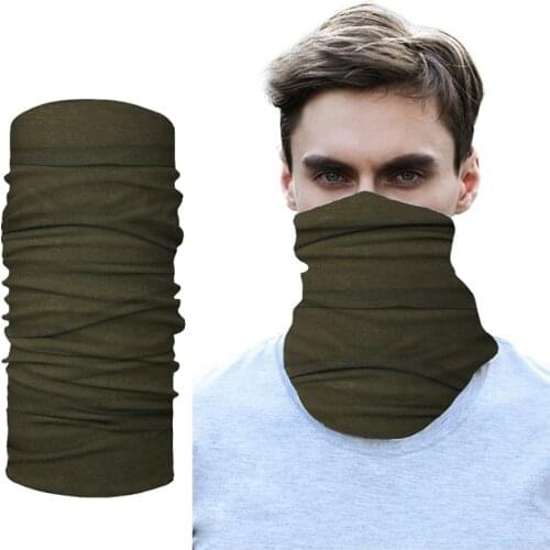 Unisex Seamless Army Green Outdoor Sports Bandana Scarf Headwear Solid color Riding Cycling Headscarf Tube Wristband Headband
