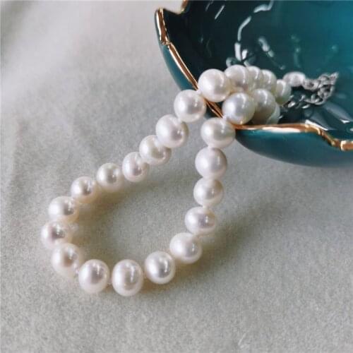 DAIMI Freshwater Pearl Bracelet 6-7mm Natural Thread Pearl Jewelry Near Round Pearl Bracelet For Women Gift