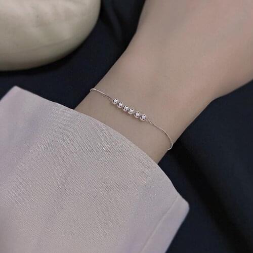 KOFSAC Fashion Women 925 Sterling Silver Bracelets Different Occasion Jewelry Round Beads Girl Students Bracelet Glamorous Gifts