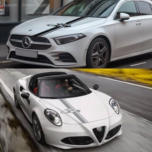 Car Long Stripe Stickers Auto Hood Cover Vinyl Film Decals Funny Stylish Car Racing Sports DIY Stickers Car Tuning Accessories