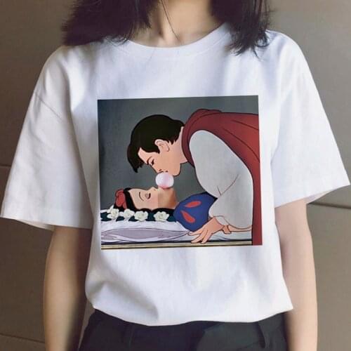 Grunge Snow White Harajuku 90s T Shirt Woman Aesthetic Short Sleeve Graphic Tshirt Funny Disney T-shirt Ullzang Top Tees Female