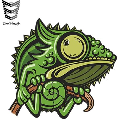 EARLFAMILY 13cm X 11cm Car Styling Iguana Sticker Car Bike IPad Laptop Decal Lizzard Reptile Kids Animal Waterproof Car Sticker