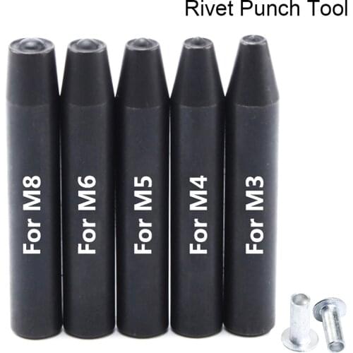 M3 M4 M5 M6 M8 Nut Rivet punch tool Punch Pin Tool for Aluminum Flat Round Head Half Hollow Shank Rivet Aluminum Rivet Nut