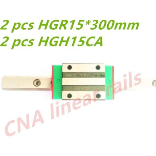 HIWIN 15mm HGR15 300mm Original Taiwan HIWIN Linear Rail Guides with HGH15CA carriages